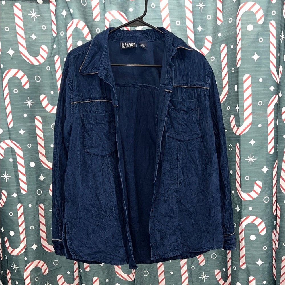 Bagatelle Women's Navy button up long sleeve shirt. Used, in good condition.